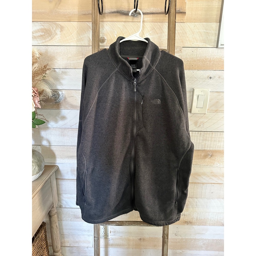 The North Face Mens XXL Gordon Lyons Full Zip Fleece Jacket Gray Heather